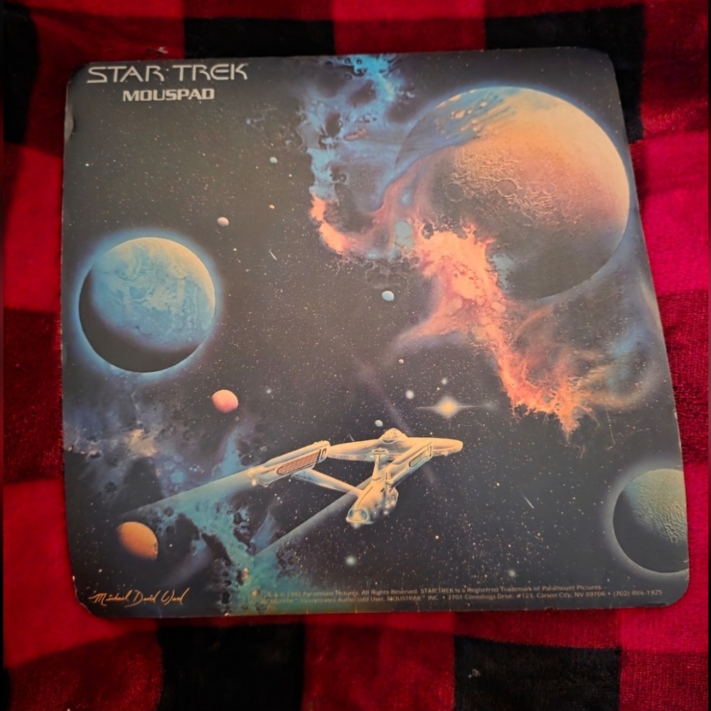 Vintage 1992 Star Trek Space-Themed Mousepad Large